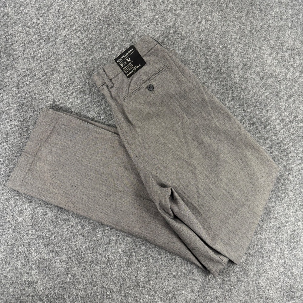 Banana Republic Kentfield Pant Men's 35x32 Gray Cotton Vintage Straight Fit